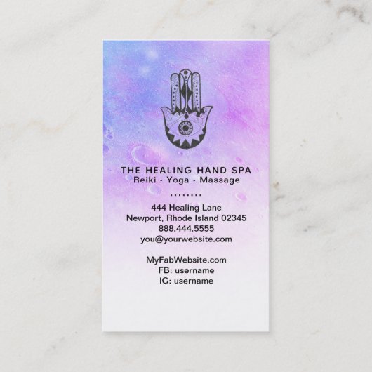 *~*ファティマの手の月面の瞑想クレーター 名刺 (裏面)