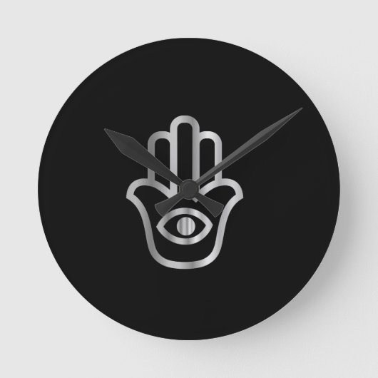 ファティマの手 – カルサの宗教的シンボル ラウンド壁時計 (正面)