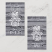 ファティマの木製のヨガのインストラクターのHamsa白い手 名刺 (正面/裏面)