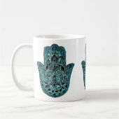 ファティマの白のマグの手 コーヒーマグカップ (左)