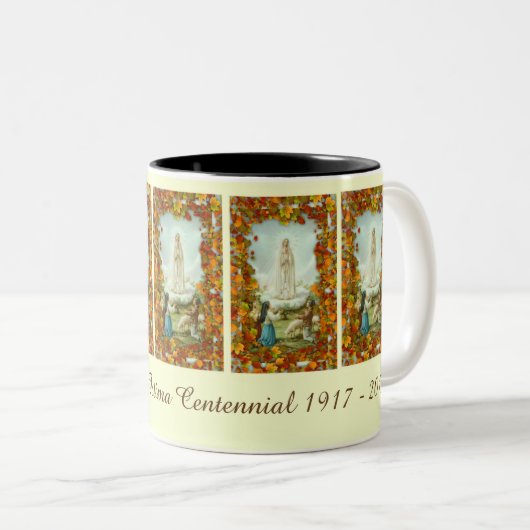 ファティマの百年間の秋の秋の私達の女性 ツートーンマグカップ (正面右)
