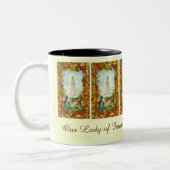 ファティマの百年間の秋の秋の私達の女性 ツートーンマグカップ (左)