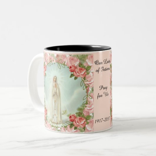 ファティマの百年間記念日の私達の女性 ツートーンマグカップ (正面左)