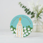 ファティマの私たちの女性と白いバラのグリーティングカード (スタンド正面)