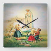 ファティマの私たちの女性1917 スクエア壁時計 (正面)