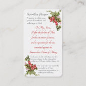 ファティマの私たちの女性 – "犠牲祈りの言葉"カード エンクロージャーカード (裏面)