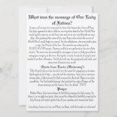 ファティマの聖母の祈りのカード 招待状 (裏面)