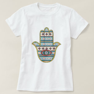 ファティマの記号のお守り、種族のアズテック人のHAMSA手 Tシャツ