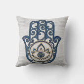 ファティマの青木のHamsaの手手 クッション (裏面)