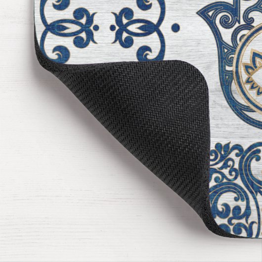 ファティマの青木のHamsaの手手 マウスパッド (コーナー)