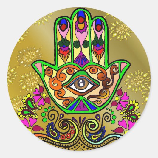 ファティマの黄金の手、ステッカー ラウンドシール (正面)