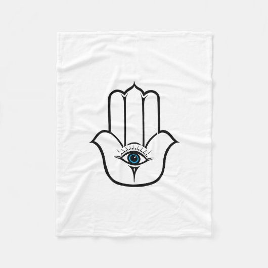 ファティマのHamsaシンプルでモダンな手 フリースブランケット (正面)