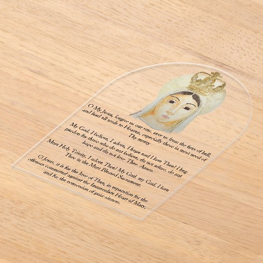 ファティマアクリル祈りの言葉カード アクリル招待状 (レイダウン)