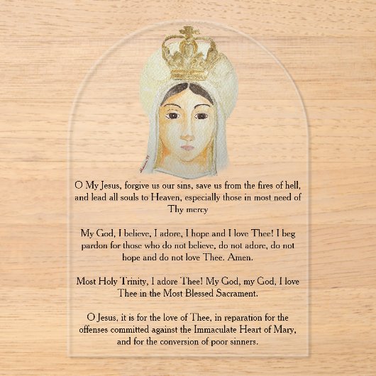 ファティマアクリル祈りの言葉カード アクリル招待状 (正面)