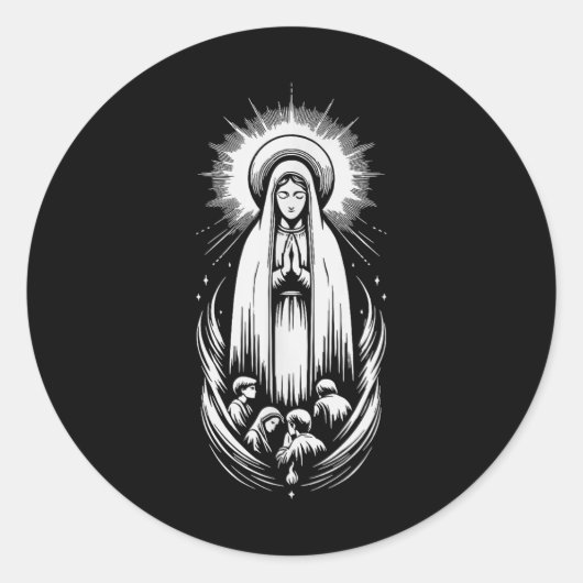 ファティマサンメアリーパワフルなシンボルモスの我々の女性 ラウンドシール (正面)