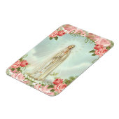 ファティマピンクのバラの我々の女性 マグネット (左側)