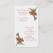 ファティマロザリオの私たちの女性の嘆願書 エンクロージャーカード (裏面)