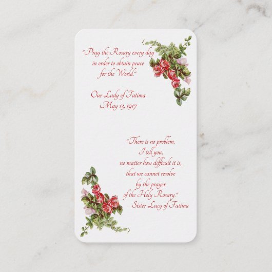 ファティマロザリオの私たちの女性の嘆願書 エンクロージャーカード (裏面)
