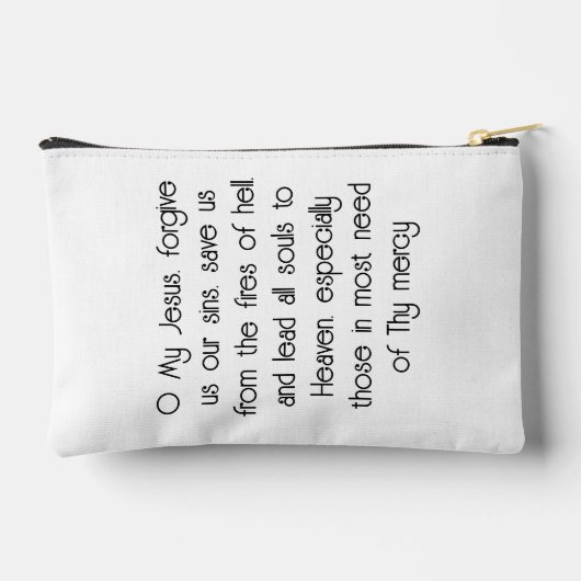 ファティマロザリオの私たちの女性祈りの言葉瞑想ポーチ アクセサリーポーチ (裏面)