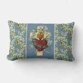 ファティマヴァージンメアリーブルーフローラロザリオ ランバークッション (正面)