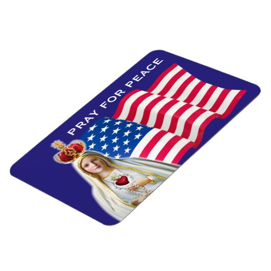 ファティマ祈のPEACE USA旗車の我々の女性 マグネット (左側)