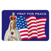 ファティマ祈のPEACE USA旗車の我々の女性 マグネット (横)