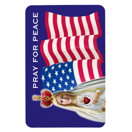 ファティマ祈のPEACE USA旗車の我々の女性 マグネット (縦)