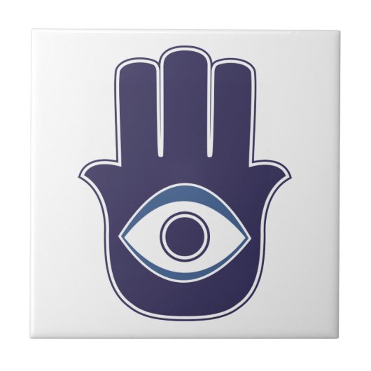 ファティマ/メリーお守り/運のHamsa/Khamsa手 タイル (正面)