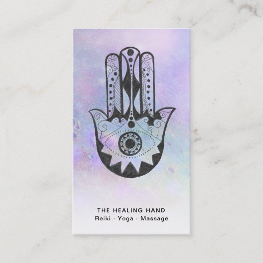 *~*ファティマ・ヨガのムーンハムザ・ハンドのクレーター 名刺 (正面)