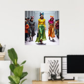 ファニモダンスファッションデザイン印刷可能 ポスター (ホームオフィス)