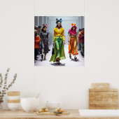 ファニモダンスファッションデザイン印刷可能 ポスター (キッチン)