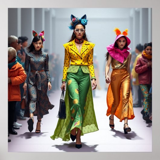 ファニモダンスファッションデザイン印刷可能 ポスター (正面)