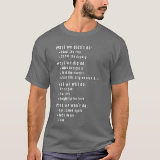 ファニーな80年代ロックソングミュージック歌詞エイティーズ70年代ロック Tシャツ