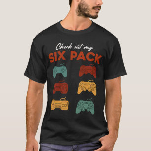 ファニーゲーマー・シックスパック・コントローラー 懐かしのビデオゲーム Tシャツ