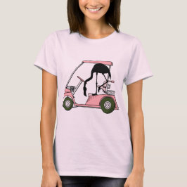 ファニーゴルフテーマゴルフカートフラミンゴゴルフキャディ Tシャツ
