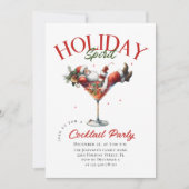 ファニーサンタクロースマルティニクリスマスカクテルパーティー 招待状 (正面)