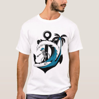 ファニーサーフィンスケルトンビーチビブスサマーファンT Tシャツ