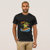 ファニーサーフモードカエル｜おもしろカエルサマー Tシャツ (正面フル)