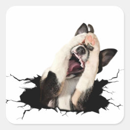 ファニードッグ顔 スクエアシール