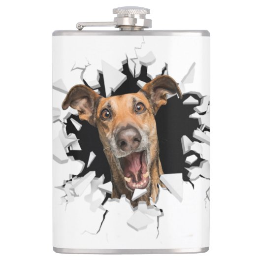 ファニードッグ顔 フラスク (正面)