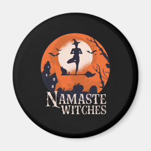ファニーハロウィンヨガラバーナマステ魔女 マグネット