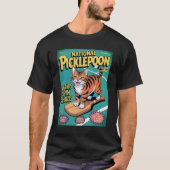 ファニーピックルボールクロウズスピンチャオスキャットパドル Tシャツ (正面)