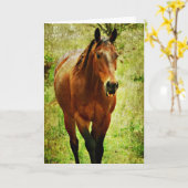 ファニーホース、誕生日 カード (黄色い花)