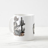 ファニー ウエスタン スケルトン カウボーイ ギター コーヒーマグカップ (正面左)