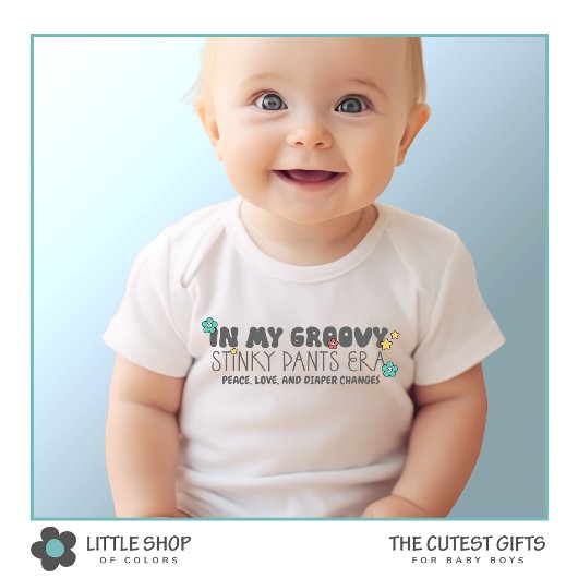 ファニー・グルーヴィー・スティンキー・パンツ時代の少年用ボディスーツ ベビーボディスーツ