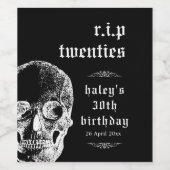 ファニー スカル 30歳の誕生日おめでとう 二十代 RIP ワインラベル (シングルラベル)