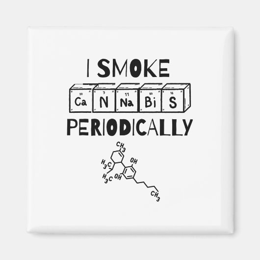 ファニー・ストーナーズ・デイ元素周期表 サイエンス THC  マグネット (正面)