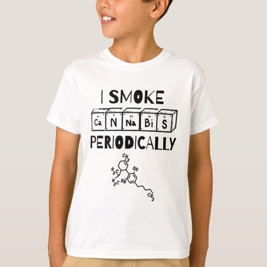 ファニー・ストーナーズ・デイ元素周期表 サイエンス THC Tシャツ (正面)