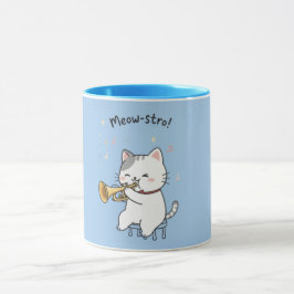 ファニー・トランペット・キャット - かわいいネコのジャズ マグカップ