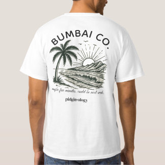 ファニー ハワイアン ピジン ブンバイ カンパニー レトロ サーフ ホワイト Tシャツ